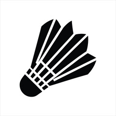 Shuttlecock Logo Icon Design Silhouette Vector Illustration