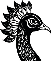 Proud Peacock Head Vector