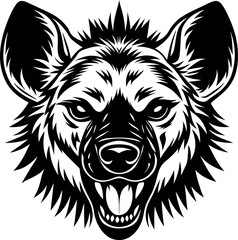 Wild Hyena Face Isolated