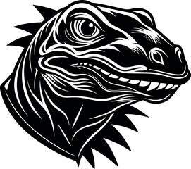 Wild Komodo Dragon Head Vector