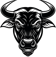 Angry Bull Face Vector