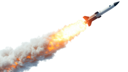 Ballistic missile launching with transparent background