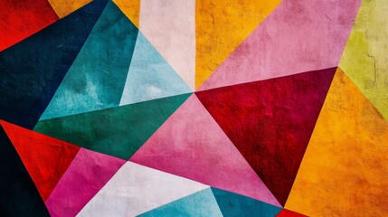 Fototapeta premium Colorful overlapping circles on textured canvas background in abstract style.