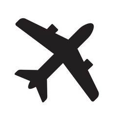 Obraz premium Plane icon, airplane icon in flat style. Airplane sign in black.