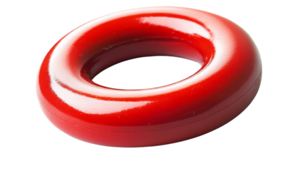 Red ring floating on transparent background: perfect for graphic design projects