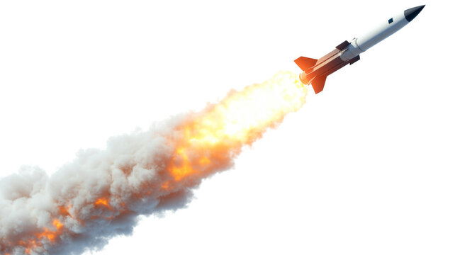 Ballistic missile launching with transparent background