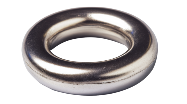 Shiny metallic ring isolated on transparent background