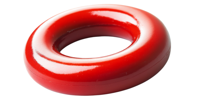 Red ring floating on transparent background: perfect for graphic design projects