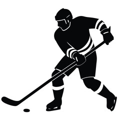 Fototapeta premium Player Shooting Slapshot At Full Power Vector