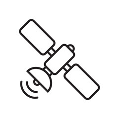 Satellite line icon, space satellite symbol.