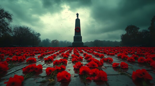 Solemn war monument honoring heroes pictures