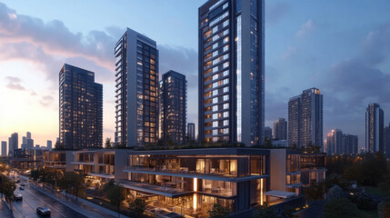 Fototapeta premium Exploring Real Estate, Buy and Sell Houses through Online Commercial Enterprises for Profitable Property Investment and Real Estate Opportunities in the Growing Property Market.