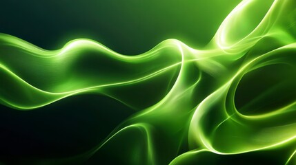 Obraz premium Abstract green flowing wave design.