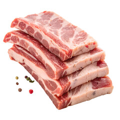 raw pork spare ribs on transparent background png