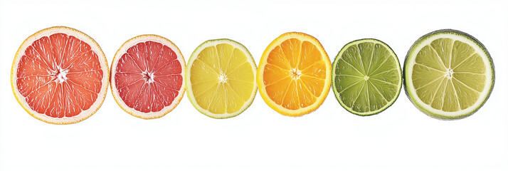 Obraz premium Isolated citrus slices on white background