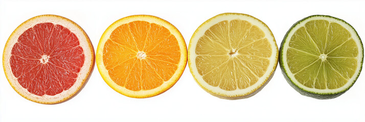Obraz premium Isolated citrus slices on white background