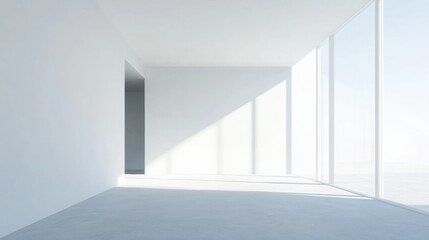 Obraz premium White open space office interior, mock up wall