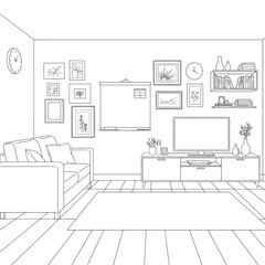 Home interior design vector