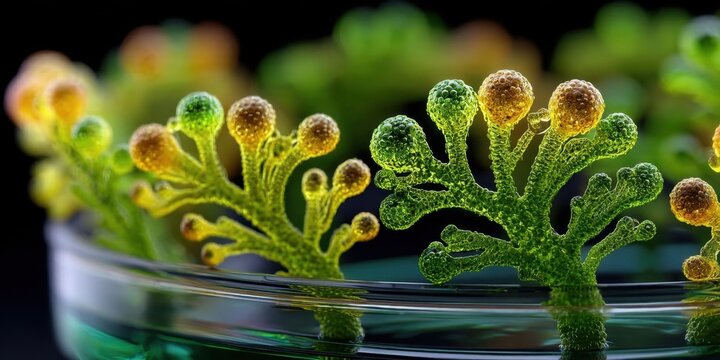 Close-Up of Trichoderma Fungus on Petri Dish
