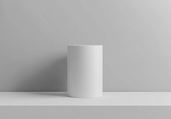 White Cylindrical Object on White Surface Minimalist Studio Photography