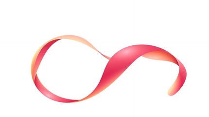 Line art of a silk ribbon elegantly looped and trailing softly