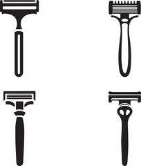 Four Different Razor Styles Isolated on White Background