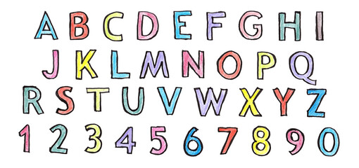 Alphabet and Numbers Colorful Pencil Drawing Set