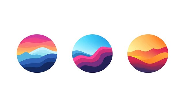 Bright swirling circle gradient color logo perfect for innovative company or startup branding image