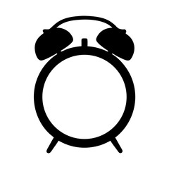 Vintage alarm clock silhouette on white background illustrating time concepts