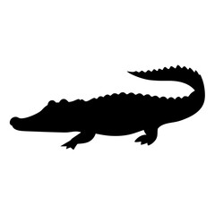 Silhouette of an alligator walking slowly, a symbol of Florida wildlife