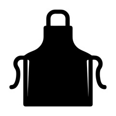 Stylized black apron icon representing cooking, cleaning, or craft protection