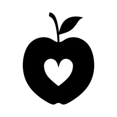 Obraz premium Apple with heart symbol in the center conveying love for healthy food