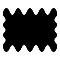 Abstract black shape with wavy edges on a white background for design