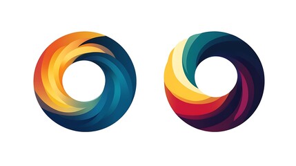 Dynamic gradient circular swirl logo concept colorful stylish theme for brand identity projects image
