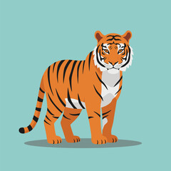 Creative Flat Vector Illustrations of Tiger: Minimalist, Modern, and Perfect for Pet-Themed Graphics.Charming Flat Vector Tiger Illustration: Playful, Minimal, and Versatile Cartoon Primate Design
