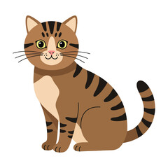 Creative Flat Vector Illustrations of Cat: Minimalist, Modern, and Perfect for Pet-Themed Graphics.Charming Flat Vector Cat Illustration: Playful, Minimal, and Versatile Cartoon Primate Design