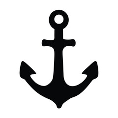 Monochromatic Anchor Silhouette Symbolizing Stability, Maritime Theme and Nautical Adventures