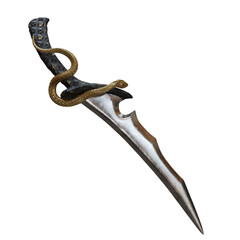 3D rendered fantasy dagger isolated on transparent background