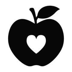 Apple with Heart Shape Symbolizing Love, Health, and Nourishment Concepts
