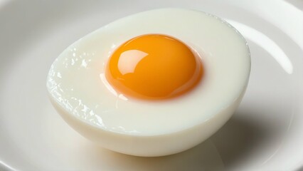 Boiled egg  on a plate