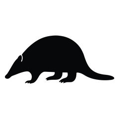Monochromatic image depicting a stylized anteater silhouette against a white backdrop