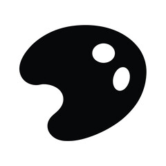 Simple Black and White Image of an Artist's Palette for Mixing Paints