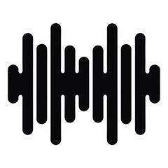 Obraz premium Black silhouette of an audio waveform, showing sound intensity fluctuations over time