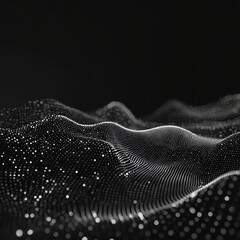 Abstract digital background of points and lines. Glowing grey plexus. Big data. Network or connection. Abstract technology science background. 3d vector illustration