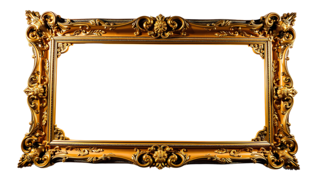 Photo of decorative ornate frame isolated on transparent background.png