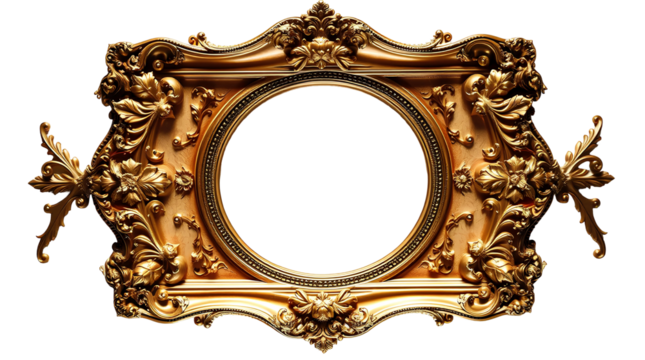 Photo of decorative ornate frame isolated on transparent background.png