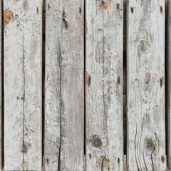 Naklejka premium Top view of old rustic wooden planks with weathered texture, cracks, grain detail, faded paint remnants, vintage countryside feel, aged and realistic look, high detail