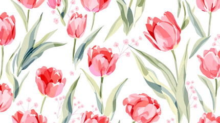 Seamless Watercolor Flower Background Pattern