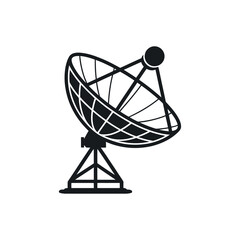 Satellite Dish Antenna For Communication And Space Exploration Vector Illustration Of Technology And Science Design Icon Receiver