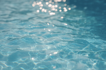 Sunlight Reflections on Teal Pool Water
